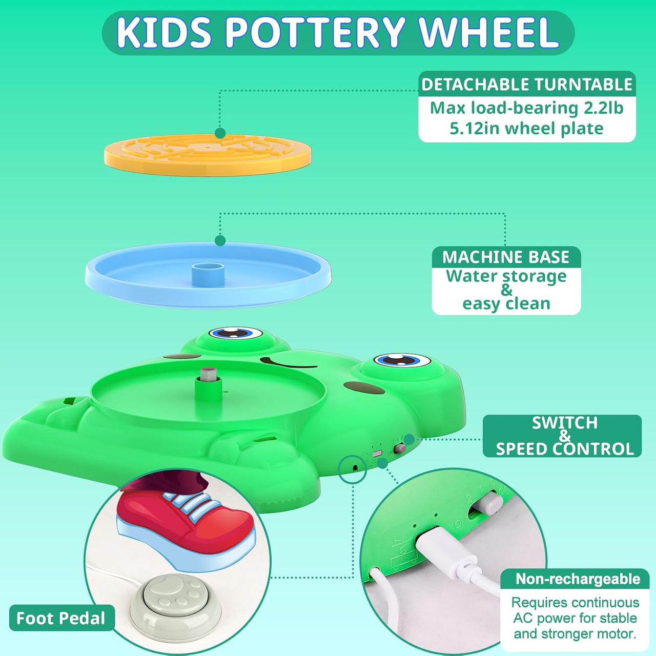 Frog Pottery Wheel for Kids
