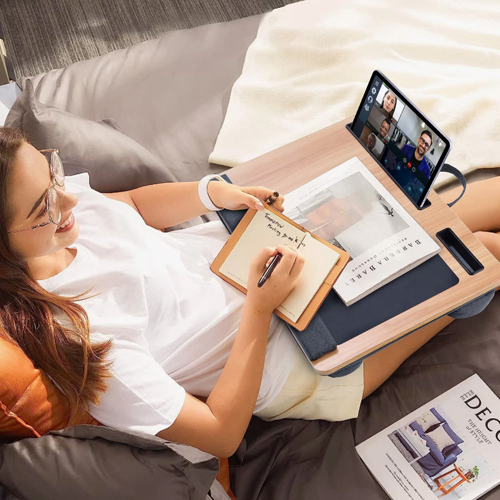 Laptop Lap Desk with Wrist Rest & Phone Holder