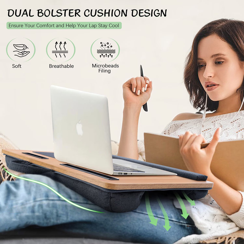 Laptop Lap Desk with Wrist Rest & Phone Holder