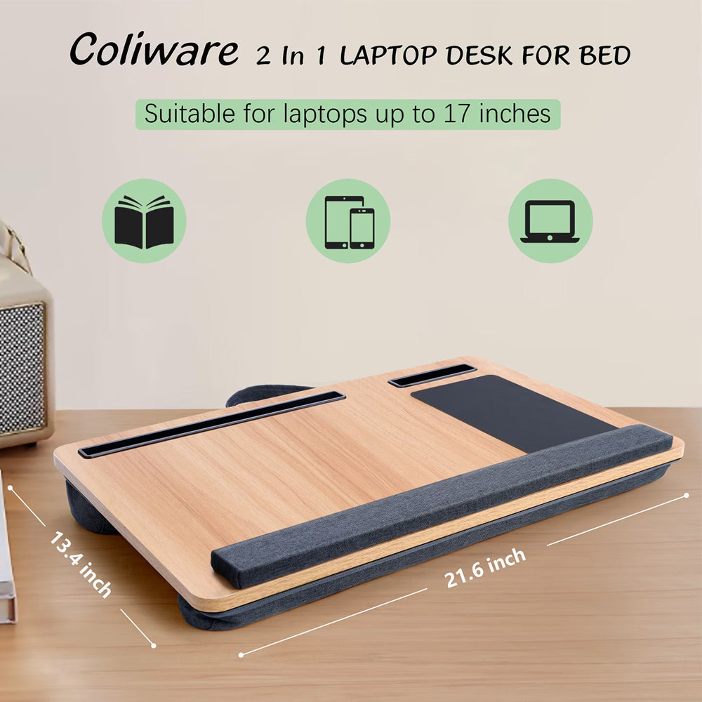 Laptop Lap Desk with Wrist Rest & Phone Holder