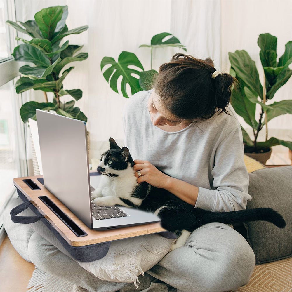 Laptop Lap Desk with Wrist Rest & Phone Holder