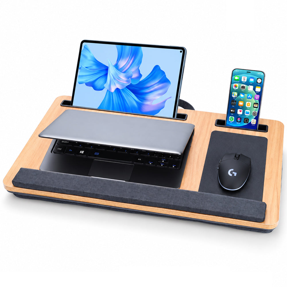Laptop Lap Desk with Wrist Rest & Phone Holder