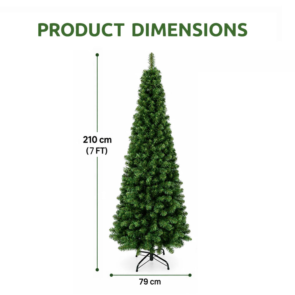7ft Premium Artificial Slim Christmas Tree - (210cm)