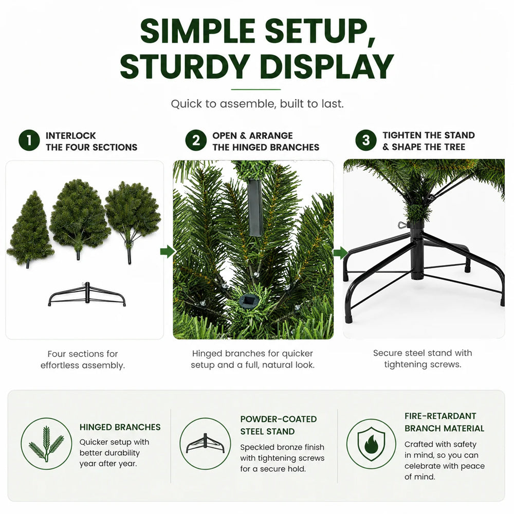 7ft Premium Artificial Slim Christmas Tree - (210cm)