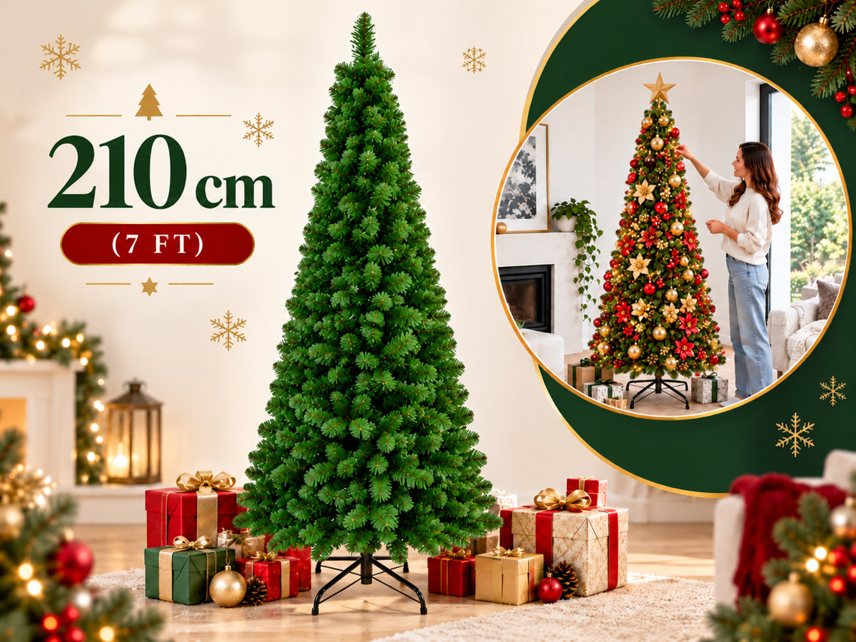 7ft Premium Artificial Slim Christmas Tree - (210cm)