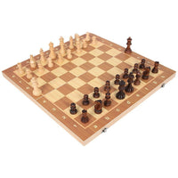 Thumbnail for Folding chess board open with pieces