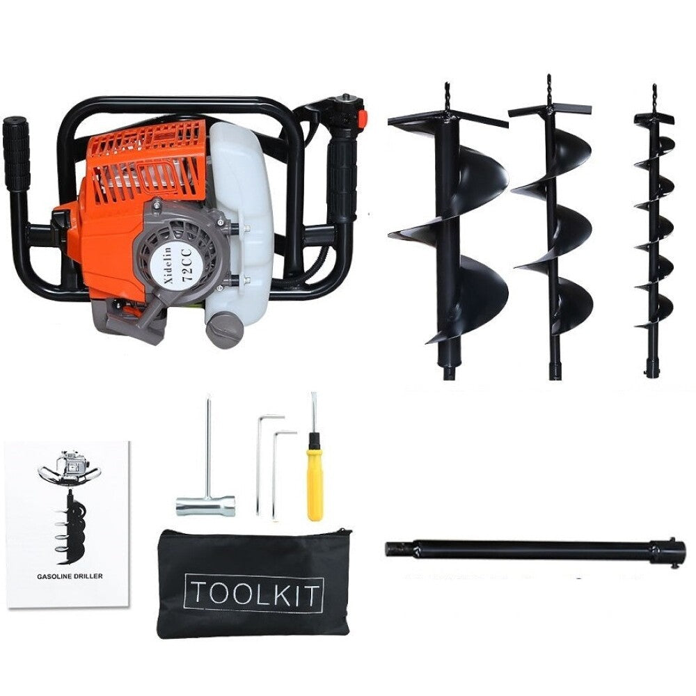 Post hole borer 72CC gearbox and drive system detail