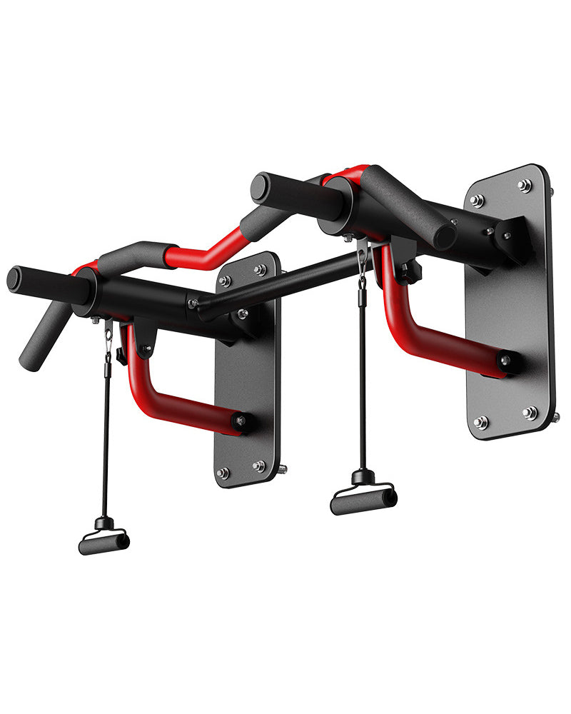 Side view showing foldable design of pull up bar