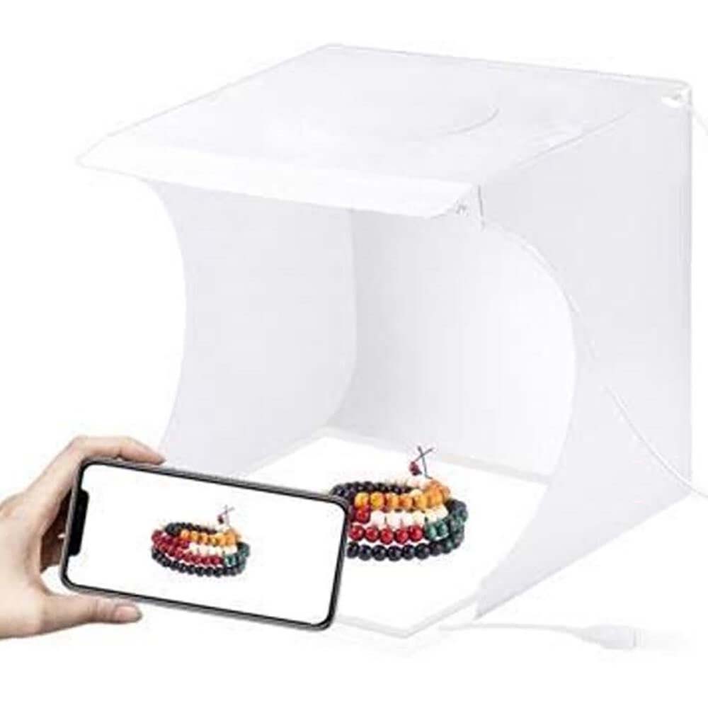 Front view of portable photo studio light box