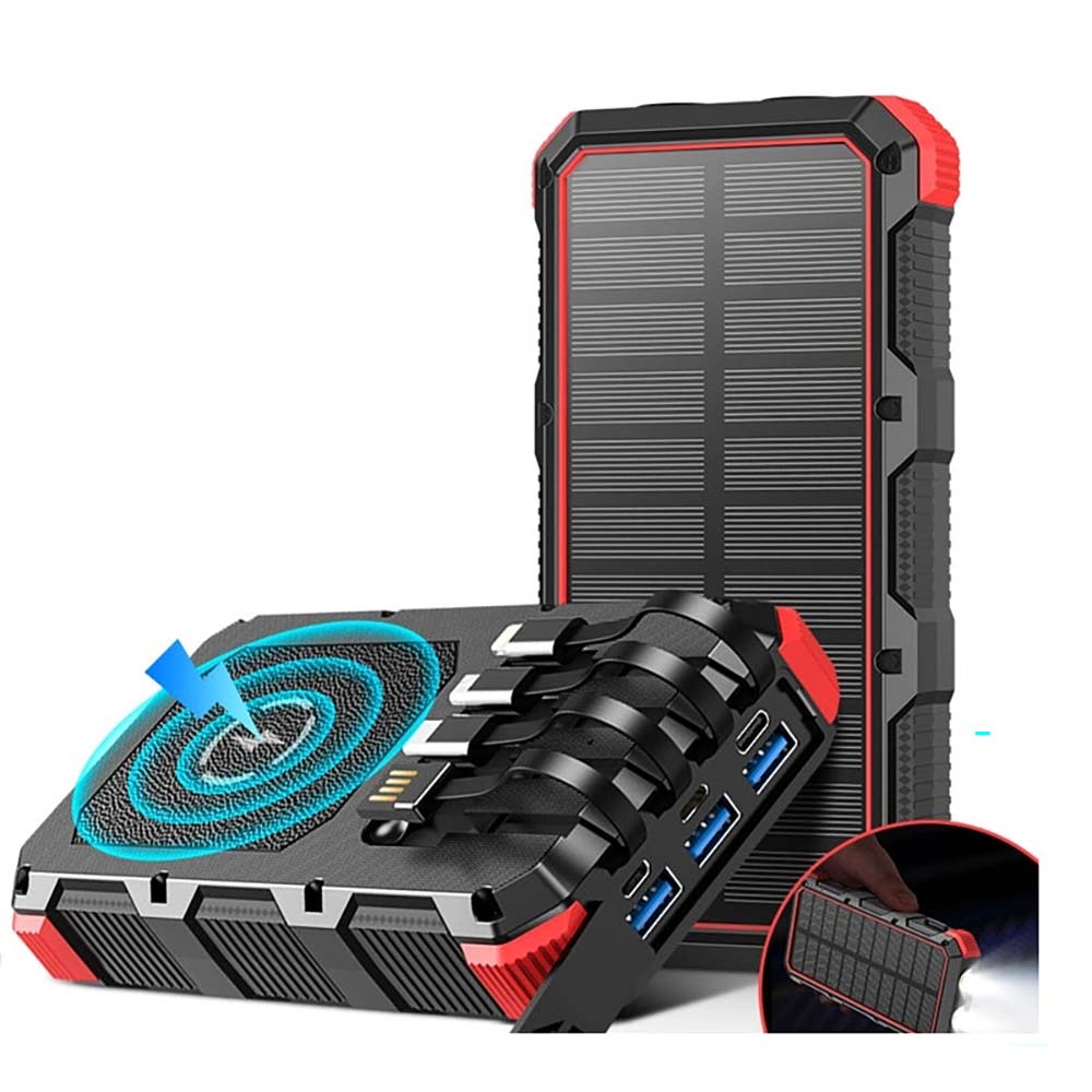 Solar power bank with 36800mAh capacity and solar panel