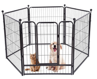 Thumbnail for Folded dog playpen compact for transport