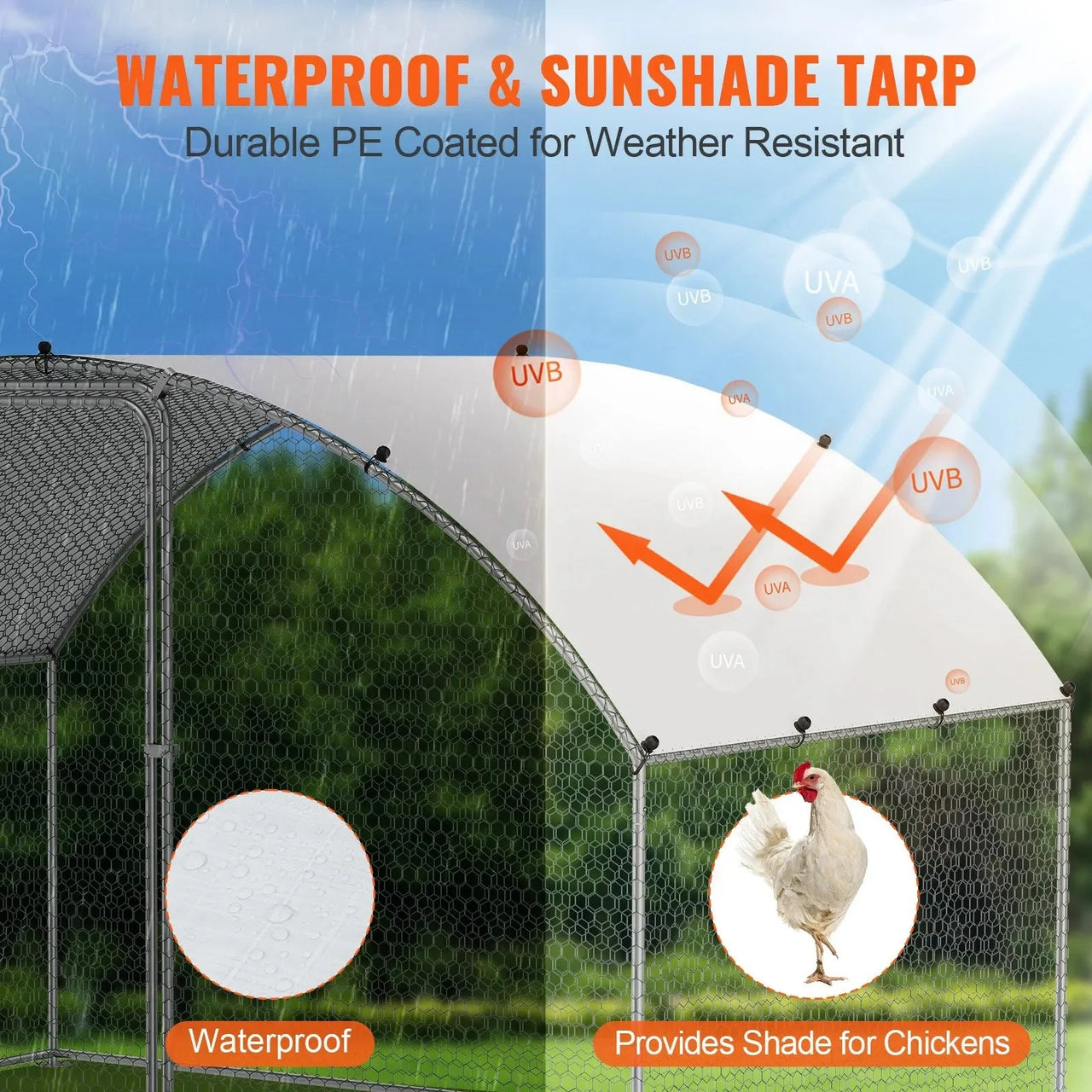 Chicken coop with predator-resistant mesh