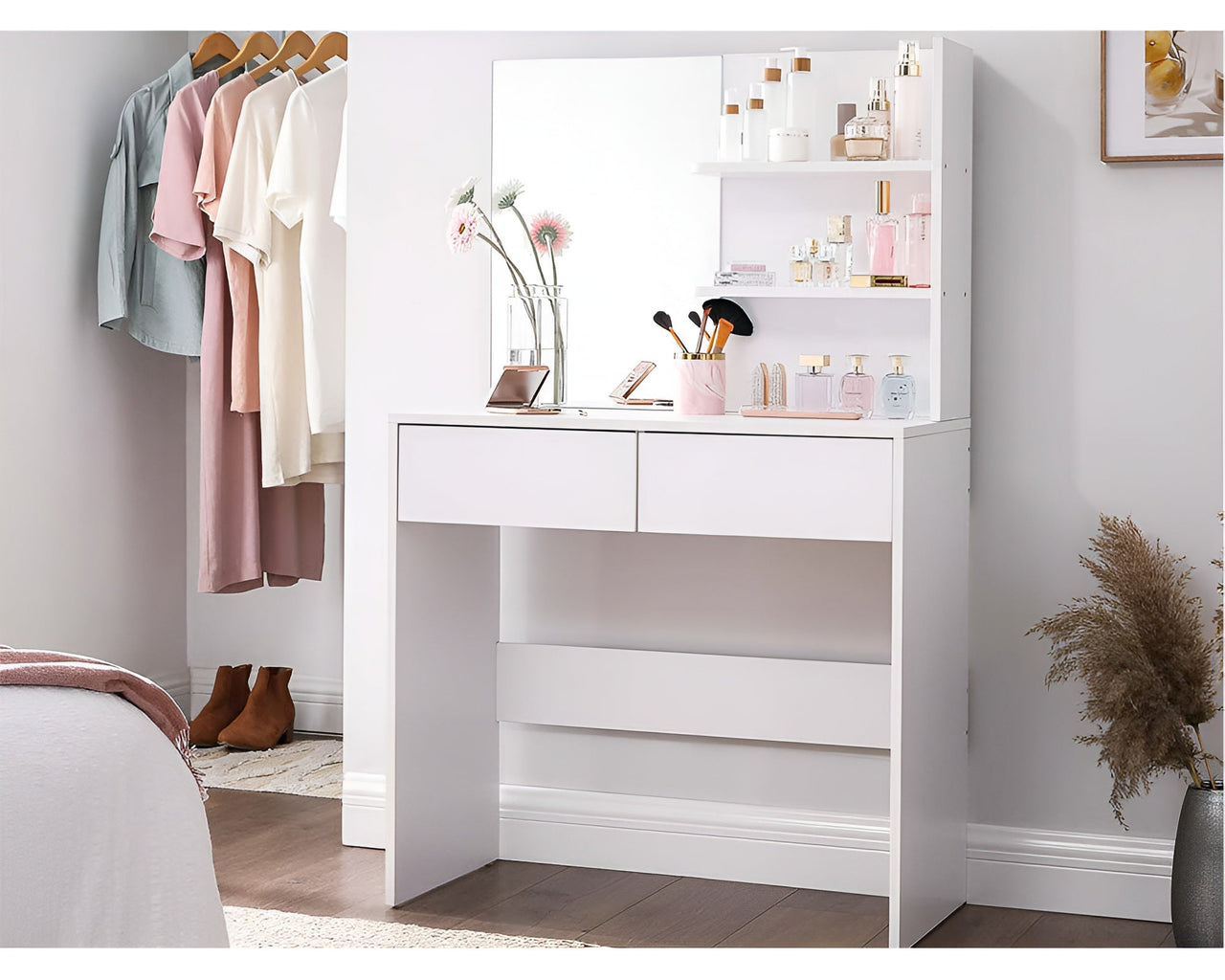 VASAGLE Dressing Table With Mirror