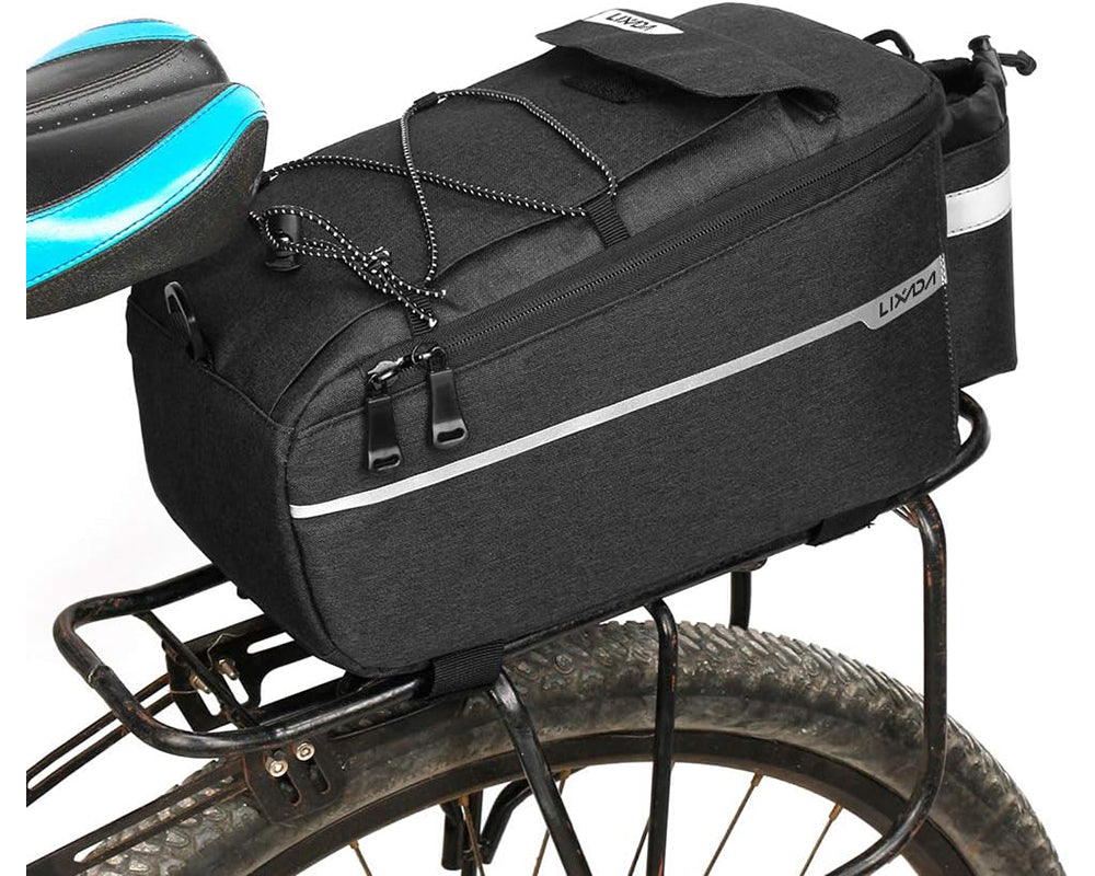 Bike saddle bag open showing padded interior