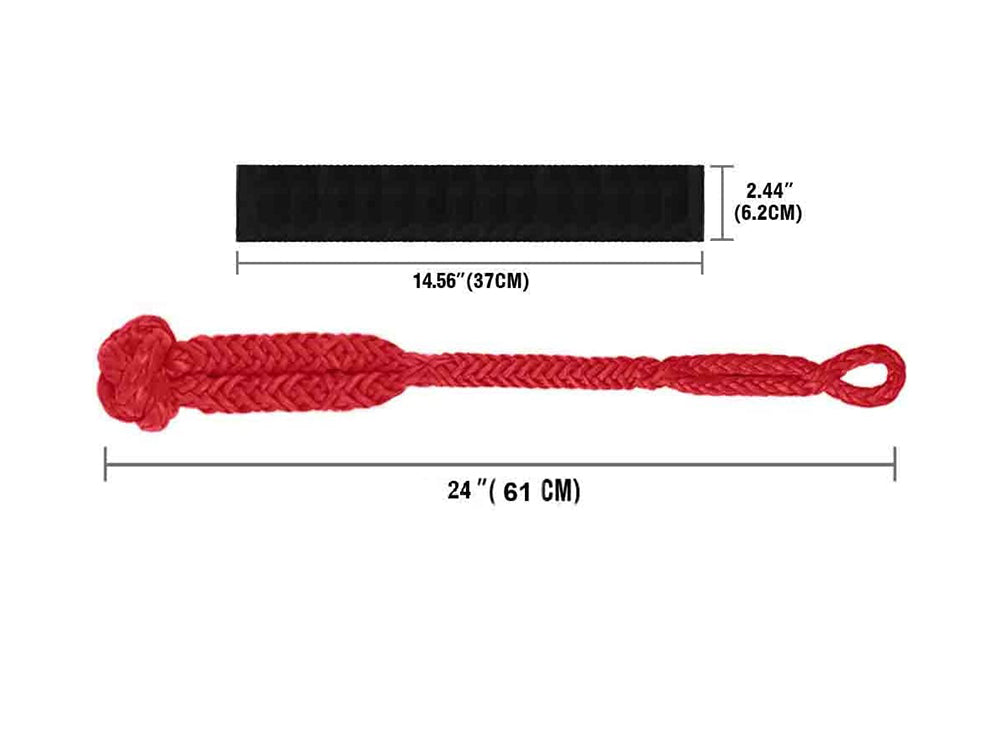 Soft shackle laid flat showing length and thickness