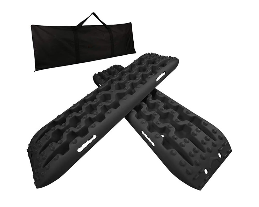 Close-up of X-BULL Recovery Tracks black durable material