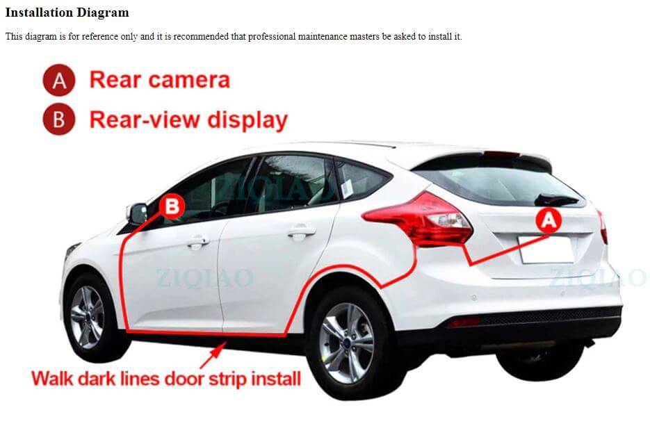 Car Reverse Camera 4.3" TFT LCD - The Shopsite