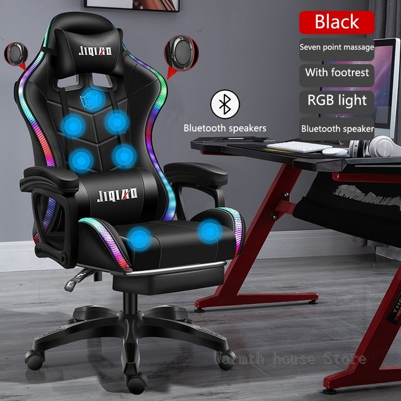gaming setup with RGB lighting