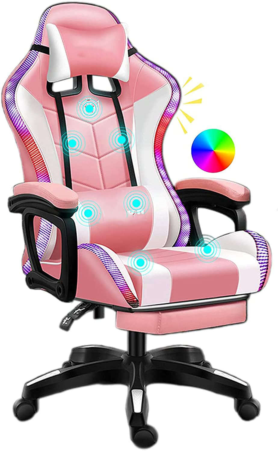 Gaming chair with adjustable height and armrests