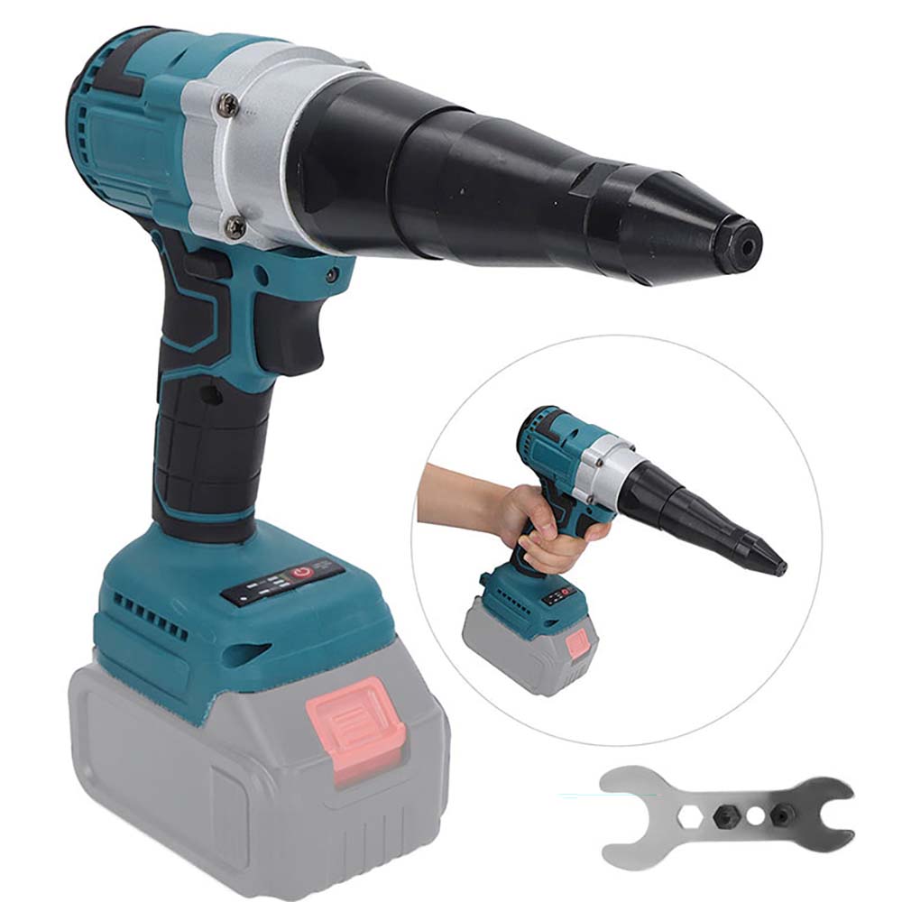 Electric rivet gun with heat dissipation vents