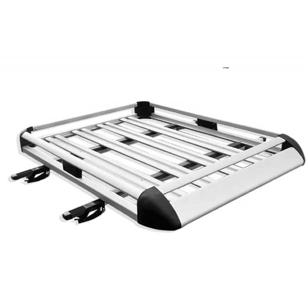 Universal roof rack basket showing rust-proof aluminium material