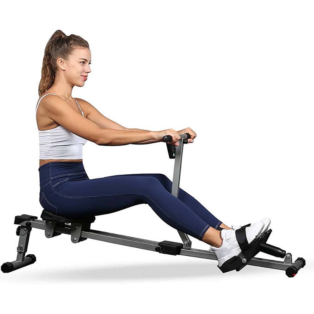 Rowing machine in gym setting