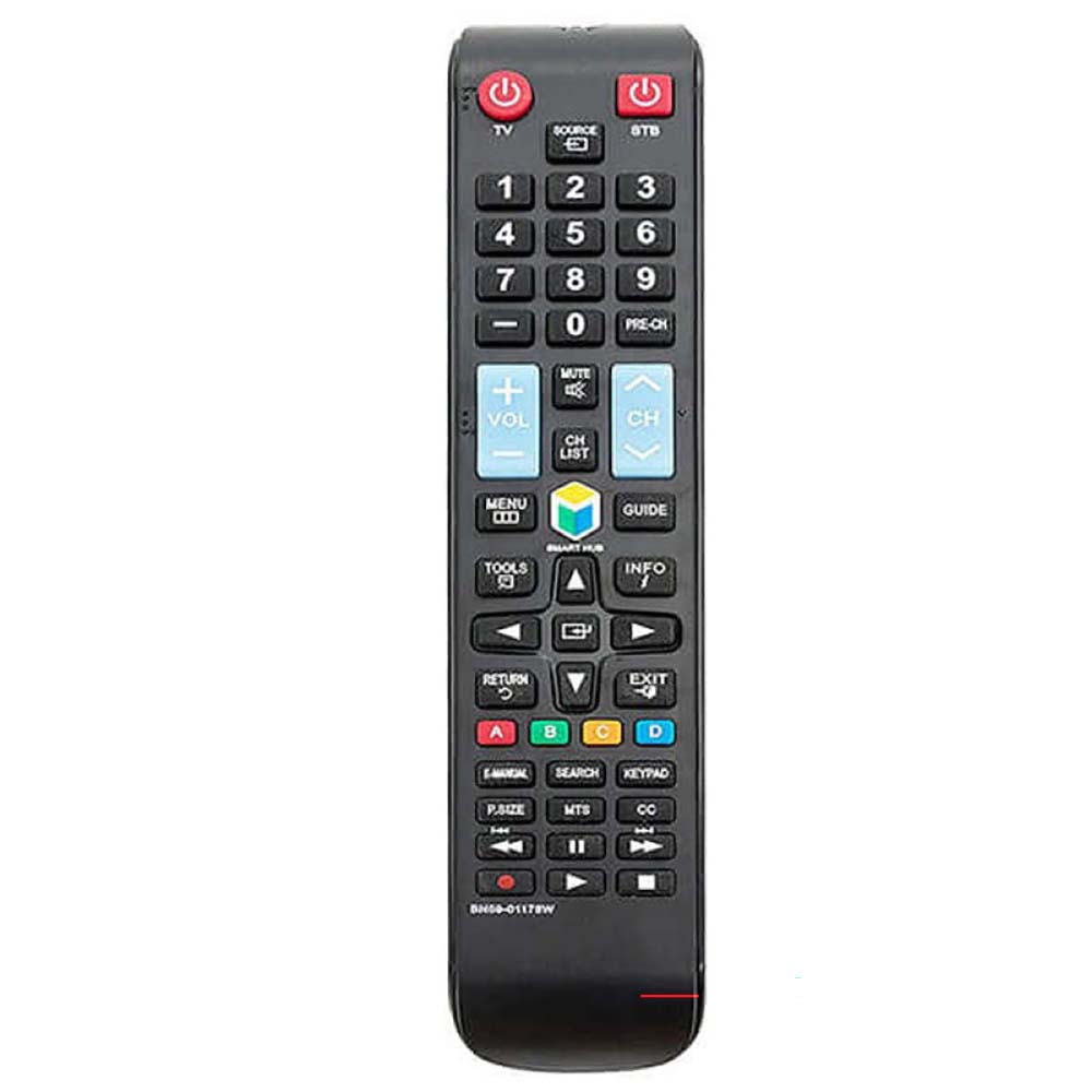 Remote control with menu and navigation buttons