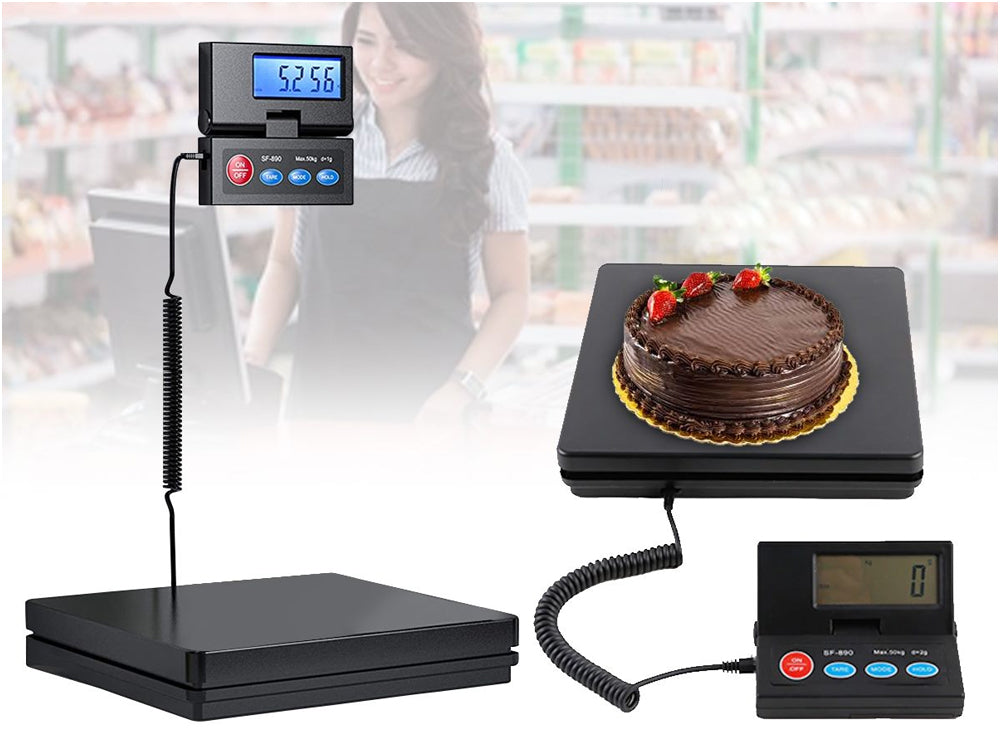 Postal scale with overload warning display