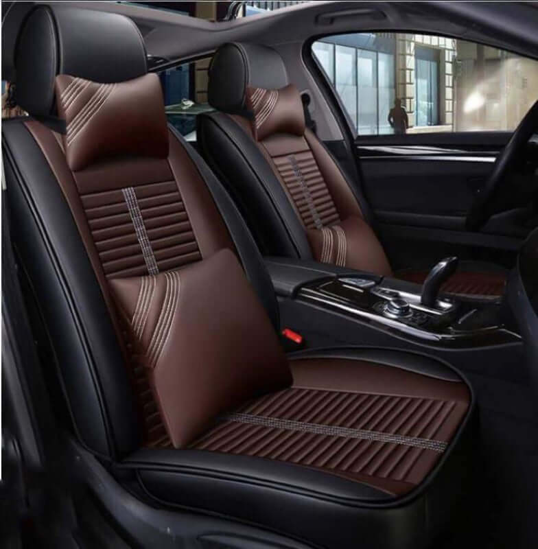 Rear car seat cover with airbag outlet design
