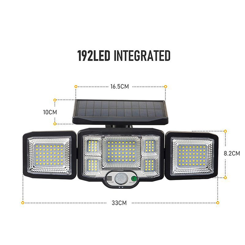 Solar Wall Lights 192 LED Sensor Wall Flood Lamp Security Light - The Shopsite