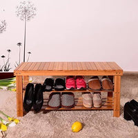 Thumbnail for Bamboo Shoe Rack Bench 3-Tier Free Standing Wood Shoe Storage - The Shopsite