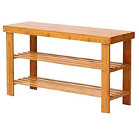 Thumbnail for Shoe rack storage with natural bamboo frame
