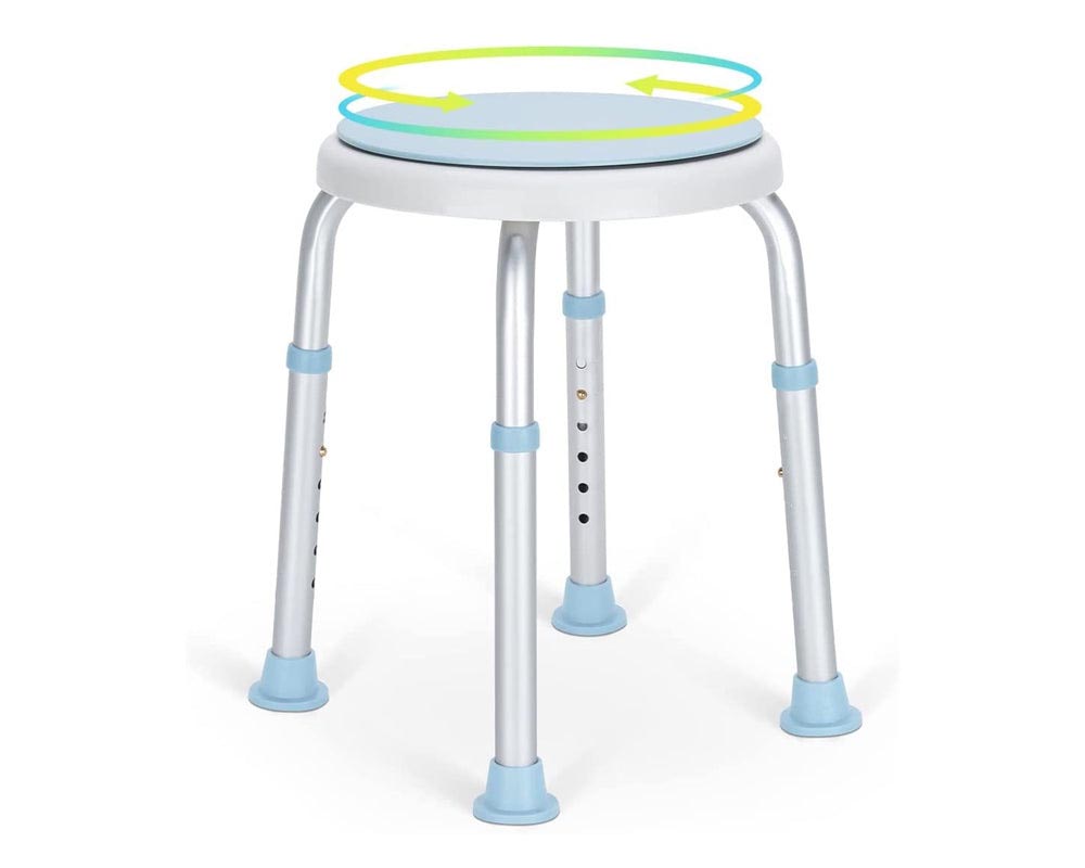 Shower stool with easy assembly parts