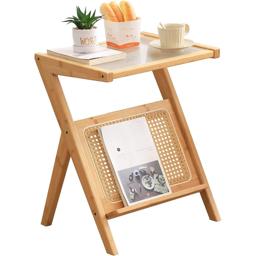 Large rattan side table 50x37x56 cm size