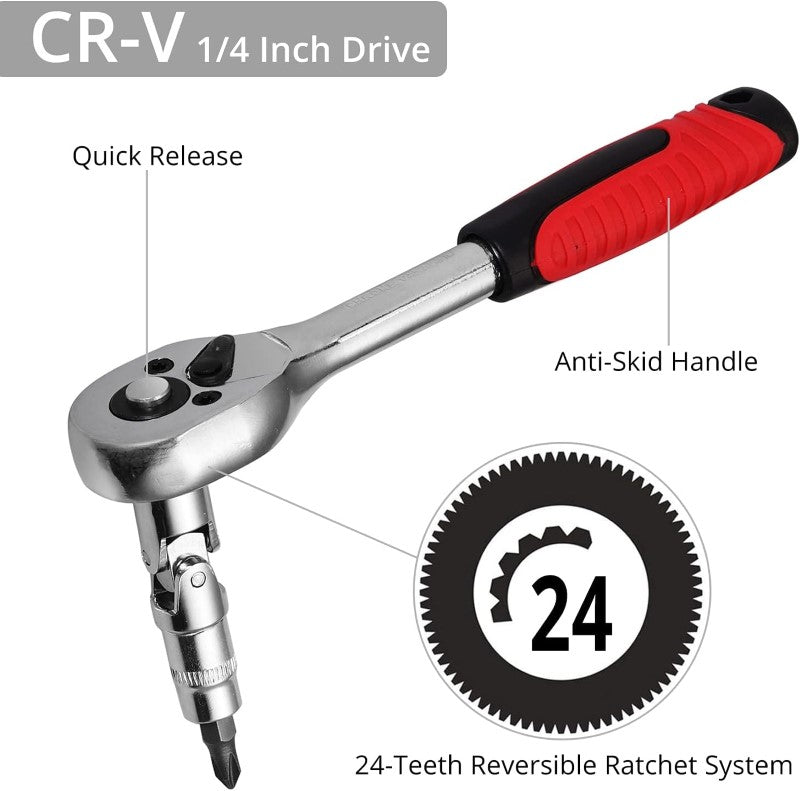 Set includes hex key wrenches and extension bars