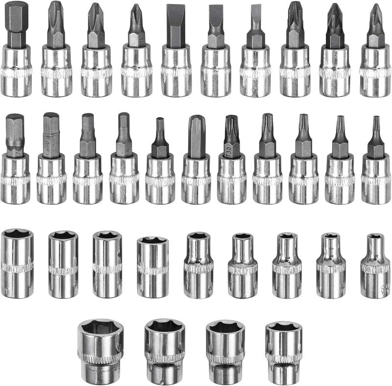 Ratchet wrench socket set with sliding T-bar