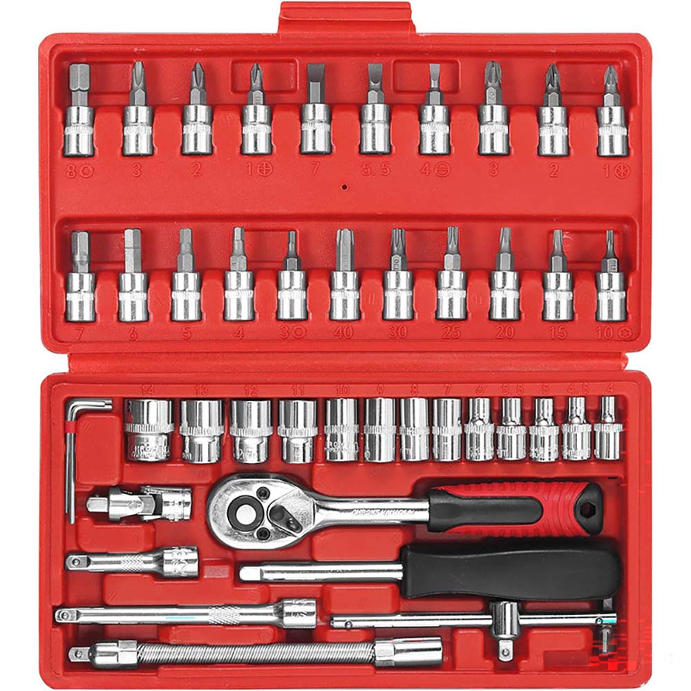 Set stored neatly inside black blow case
