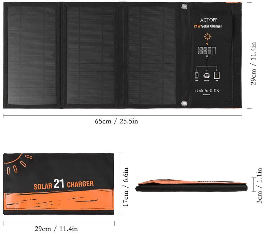 21W Foldable Solar Panel Phone Charger - The Shopsite