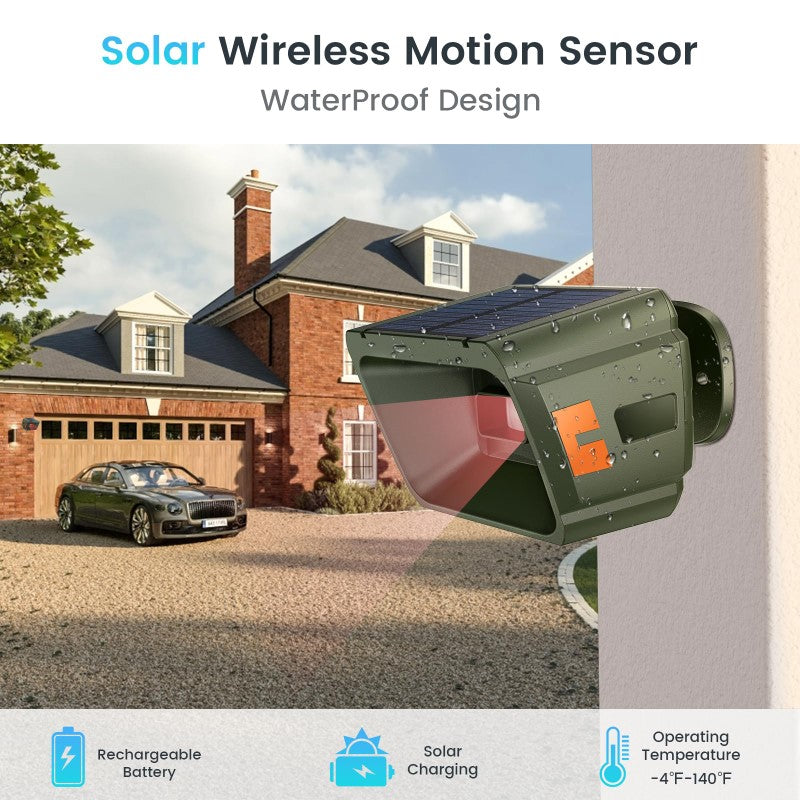 Close-up of solar panel on driveway alarm sensor
