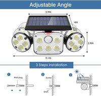 Thumbnail for 3-Headed Outdoor Solar Motion Sensor Light