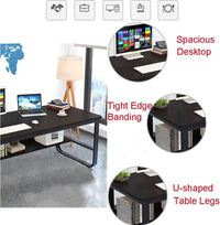 Thumbnail for Computer Desk With Storage Bookshelf For Home Office,Desktop - The Shopsite