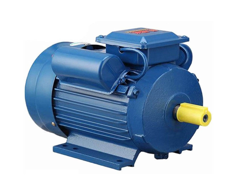 Side view of motor with cooling fins visible