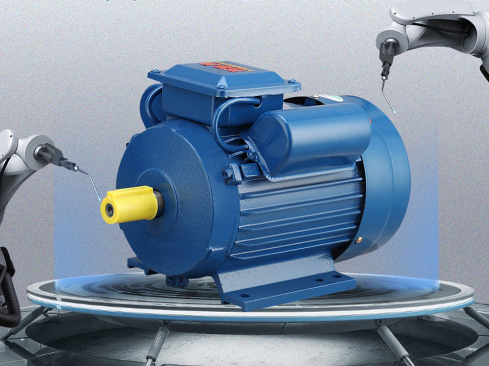 Electric motor showing mounting baseplate dimensions