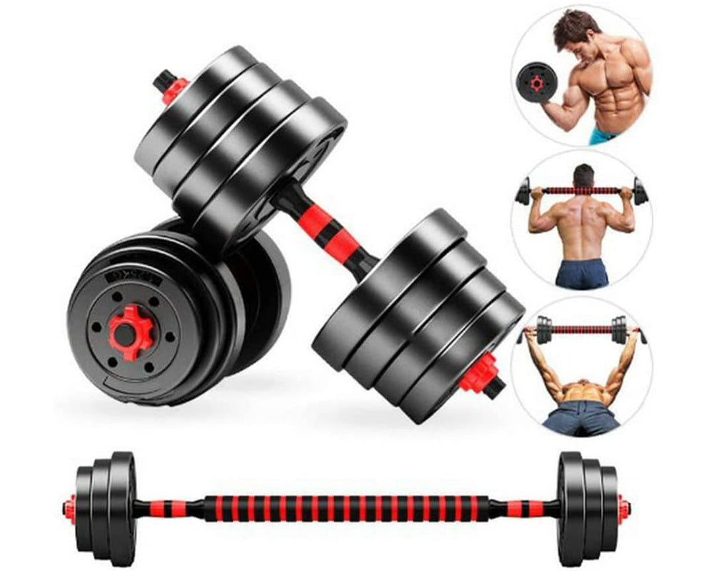 Dumbbell set with end nuts