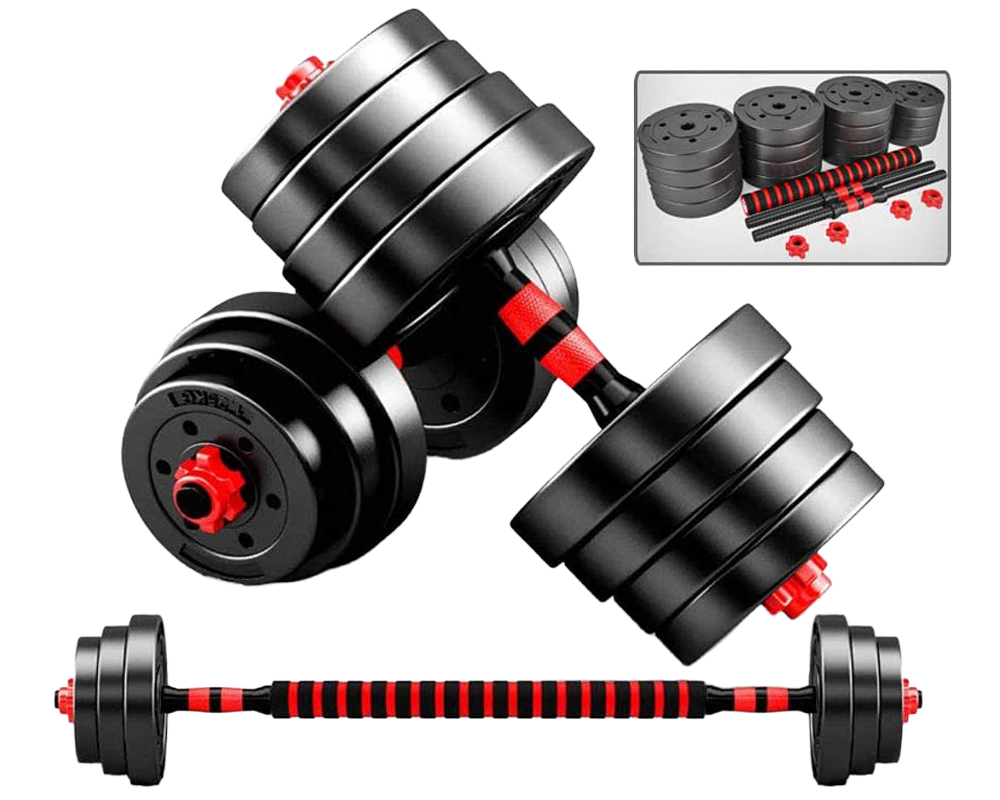 Adjustable dumbbells 20kg set with included gloves