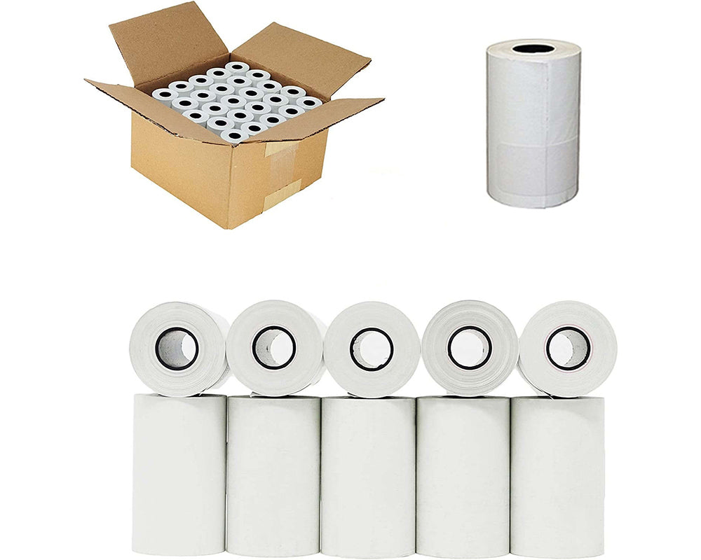 Single EFTPOS roll with kraft tape packaging