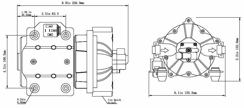 Seaflo 12V Dc Diaphragm Pump 5.0Gpm 60Psi - The Shopsite