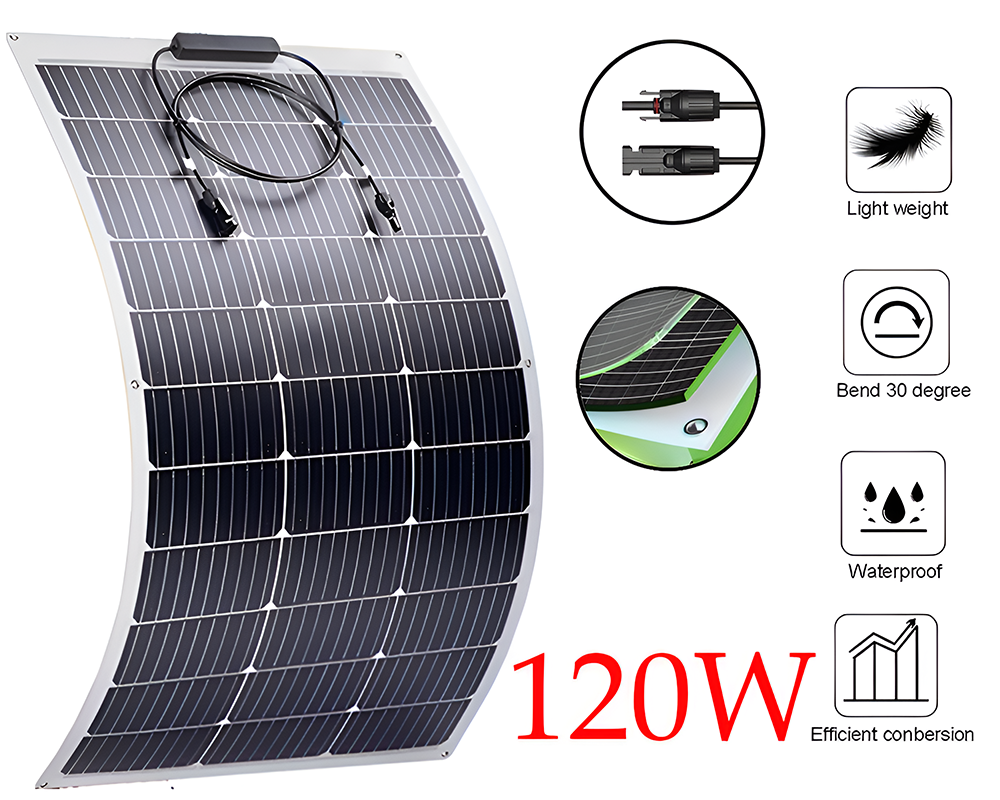 Side angle showing thin flexible solar panel design