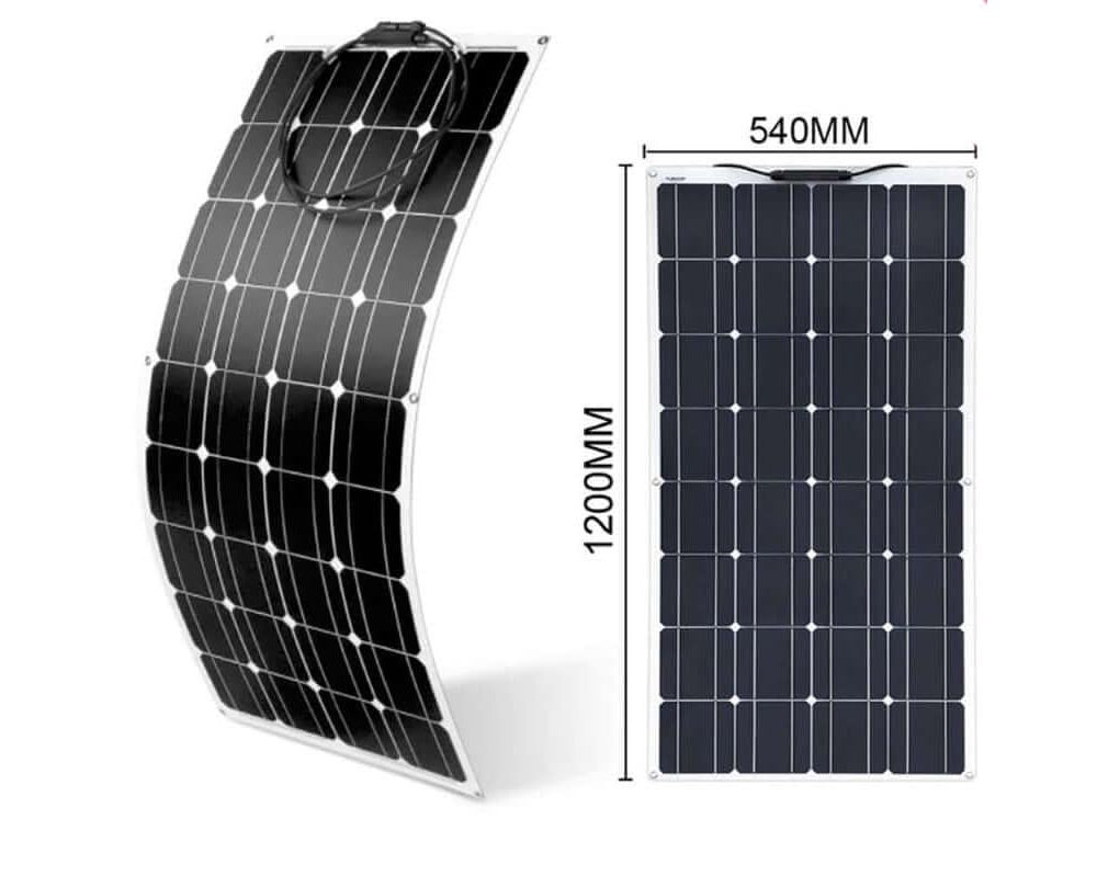 Solar panel bending up to 30 degrees