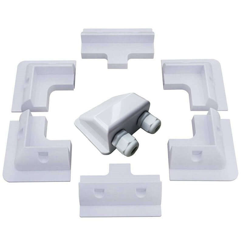 Solar panel mounting kit white ABS brackets